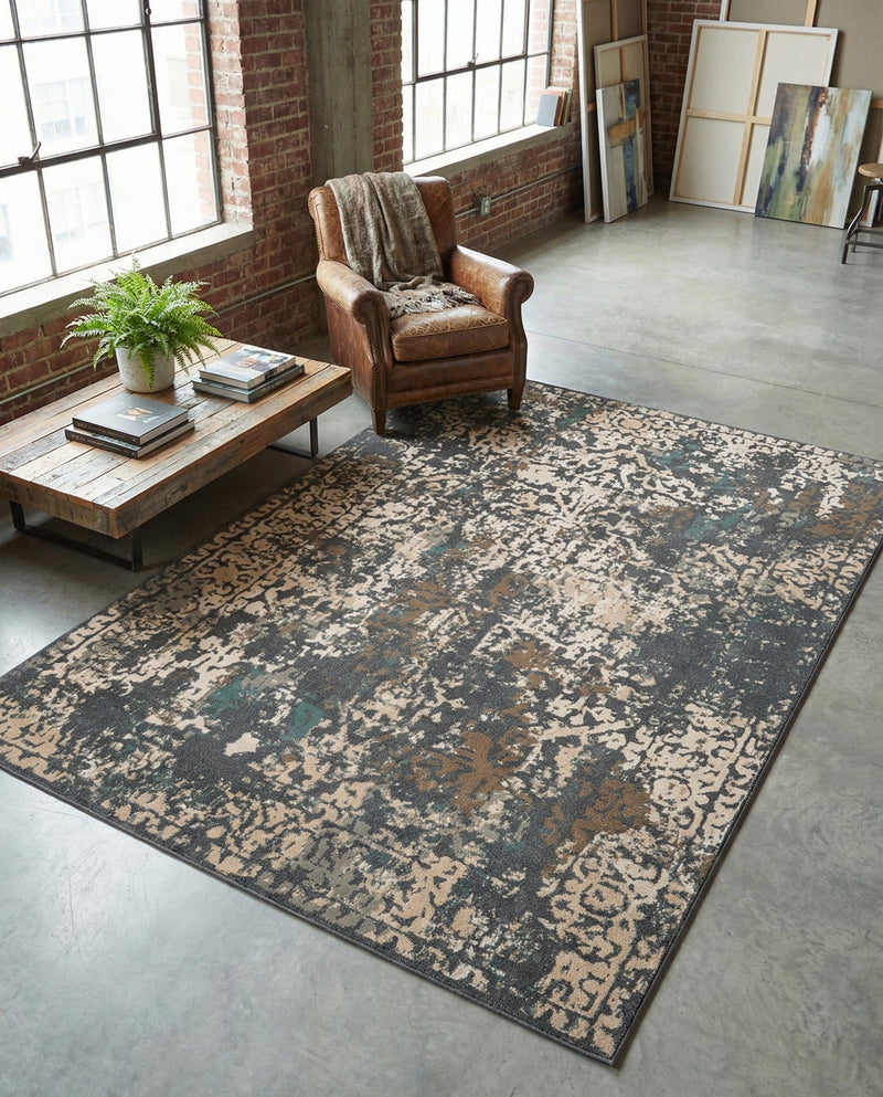 Gobi Sands Collection Area Rug - Dunhuang Rectangle Gray  lifestyle 31