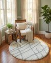 Cozy Haven Shag Collection Area Rug - Serenity (Ivory) Round Ivory  lifestyle 42