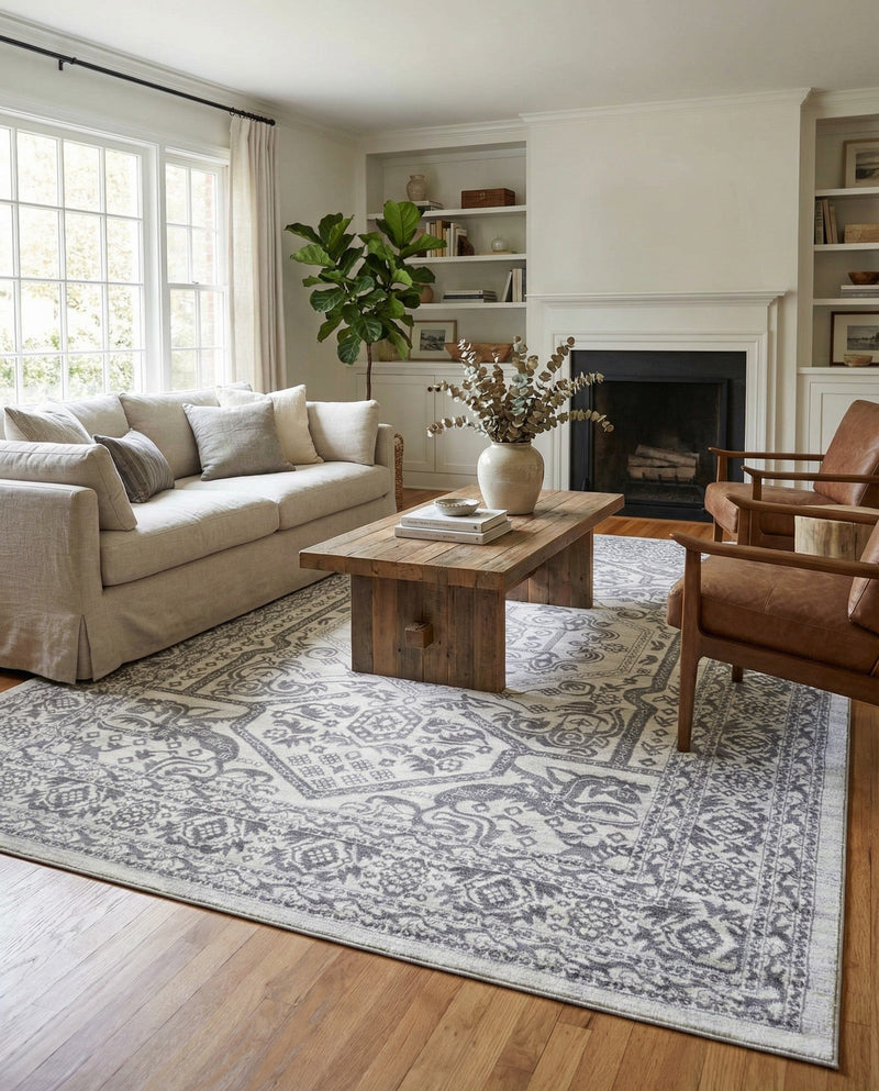 Charleston Elegance Collection Area Rug - Harborview Rectangle White  lifestyle 40