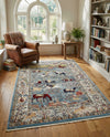 Persian Elegance Collection Area Rug -  Tabriz Rectangle Blue  lifestyle 12