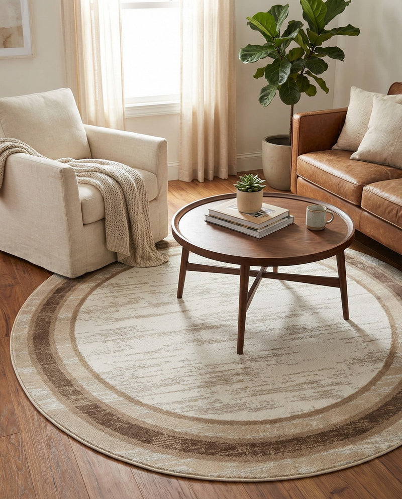 Coastal Haven Collection Area Rug -  Mariner Round Ivory  lifestyle 38