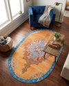 Heritage Elegance Collection Area Rug -  Winterthur (Orange) Oval Orange  lifestyle 41