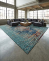 Venetian Tapestry Collection Area Rug -  Giudecca Rectangle Turquoise  lifestyle 42
