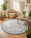Savannah Series Collection Area Rug - Charleston (Multi) Round Multi  lifestyle 62