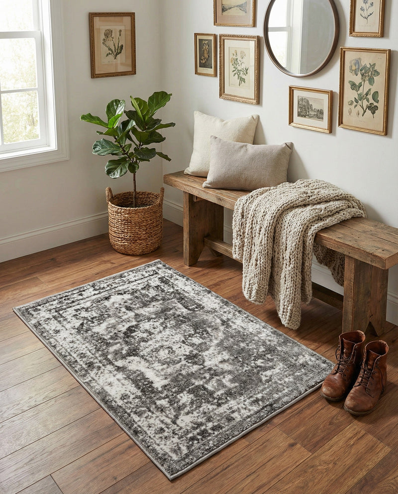 Riviera Elegance Collection Area Rug -  Menton (Gray) Rectangle Gray  lifestyle 32