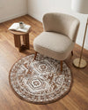 Savannah Elegance Collection Area Rug -  Tybee (Brown) Round Brown  lifestyle 44