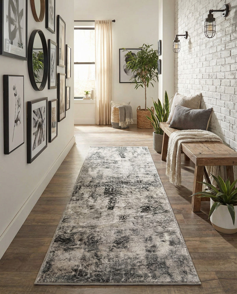 Riviera Elegance Collection Area Rug -  Grasse Runner Dark Gray  lifestyle 81