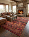 Geneva Terrace Collection Area Rug - Montreux Rectangle Rust Red  lifestyle 47