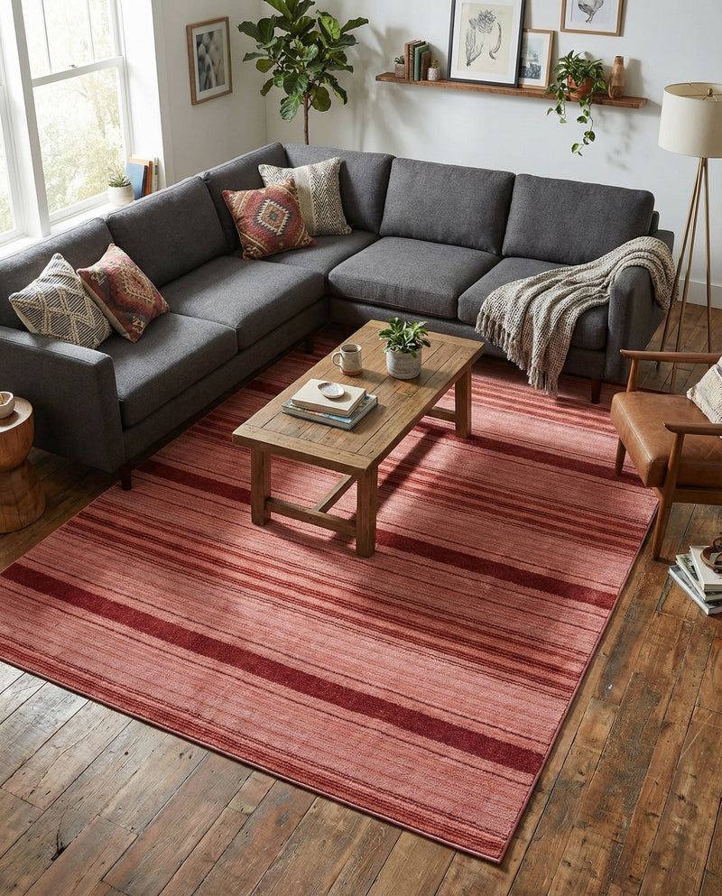 Jewel Oasis Collection Area Rug - Sapphire (Rusty Pink Rose) Rectangle Rusty Pink Rose  lifestyle 11