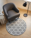 Trellis Mosaic Collection Area Rug -  Pergolatown (Light Gray) Round Light Gray  lifestyle 70