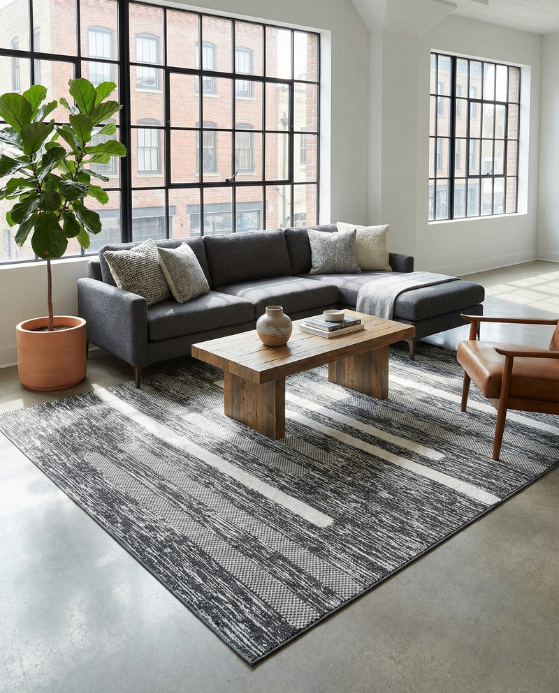Cathedral Elegance Collection Area Rug - Chapel Rectangle Black  lifestyle 39