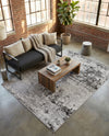 Dresden Elegance Collection Area Rug -  Pirna Rectangle Gray  lifestyle 34