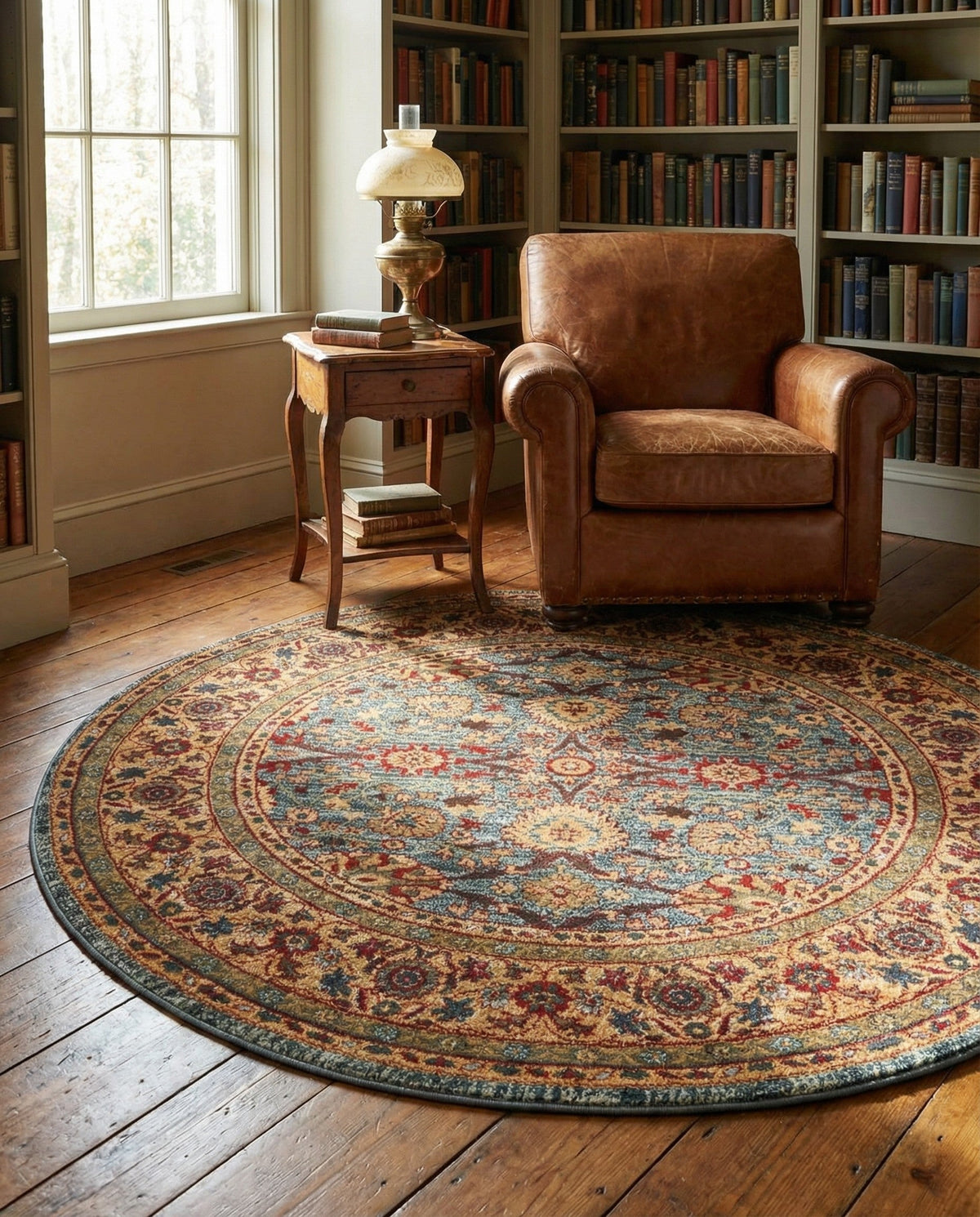 Chelsea Elegance Collection Area Rug -  Osterley Round Blue  lifestyle 194