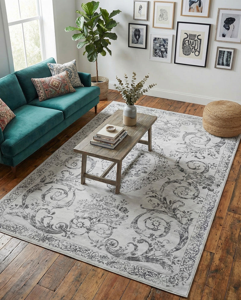 Bloomsbury Elegance Collection Area Rug - Mayfair Rectangle Gray  lifestyle 19