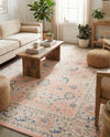 Savannah Series Collection Area Rug -  Beaufort Rectangle Powder Pink  lifestyle 34
