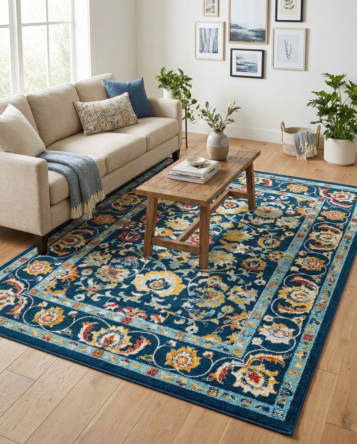 Adriana Terrace Collection Area Rug -  Positano (Navy Blue) Rectangle Navy Blue  lifestyle 12