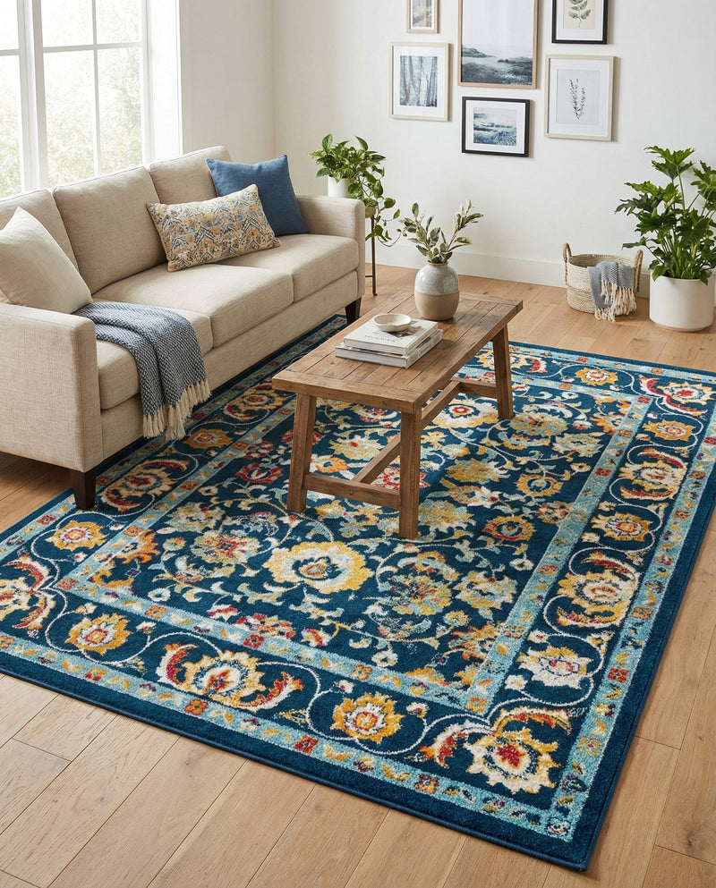 Adriana Terrace Collection Area Rug -  Positano (Navy Blue) Rectangle Navy Blue  lifestyle 12
