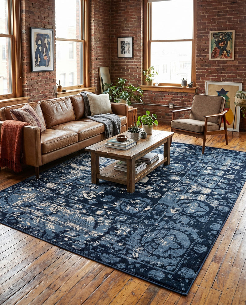Horizon Collection Area Rug -  Zenith Rectangle Blue  lifestyle 35