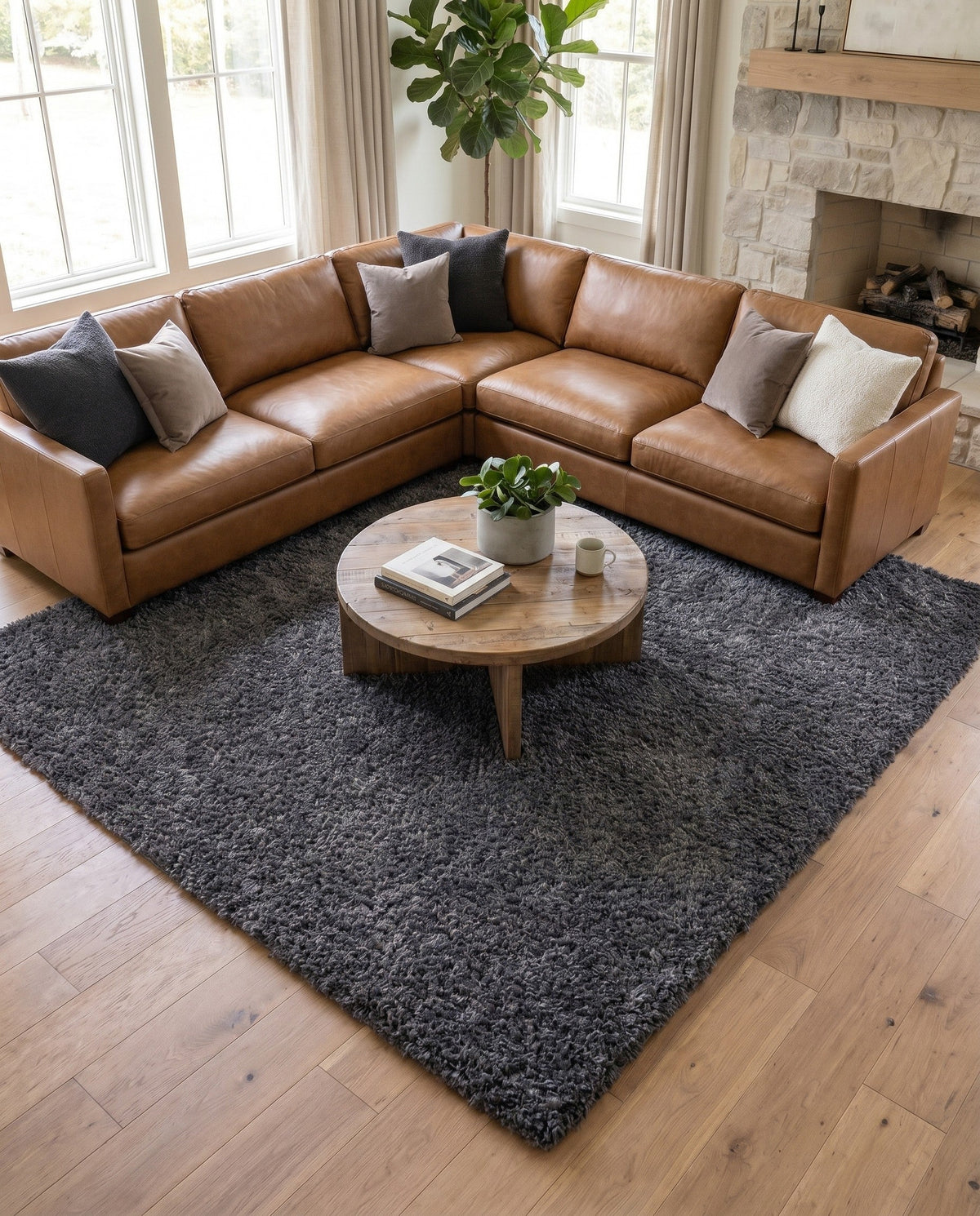 Alpine Plush Collection Area Rug -  Cortina (Peppercorn) Square Peppercorn  lifestyle 87