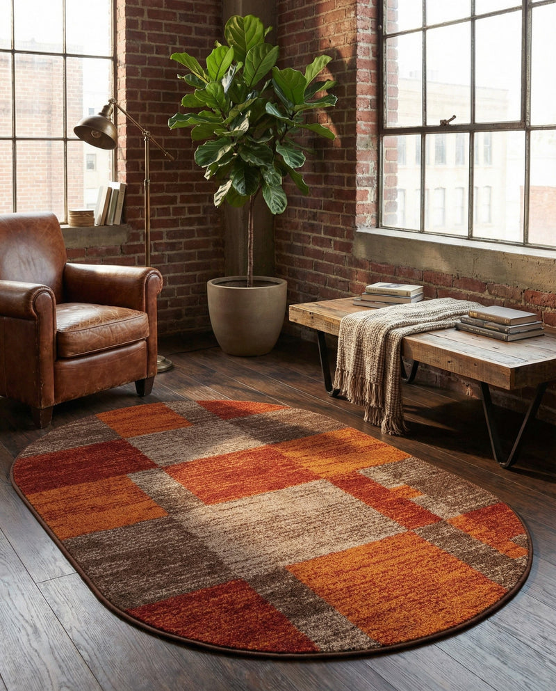 Autumn Meadow Collection Area Rug -  Sycamoreside (Multi) Oval Multi  lifestyle 40