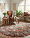 Eden Oasis Collection Area Rug -  Refuge (Terracotta) Round Terracotta  lifestyle 71