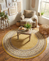 Soho Elegance Collection Area Rug -  Mercer (Yellow) Round Yellow  lifestyle 51