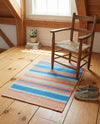 Coastal Stripe Dhurrie Collection Area Rug - Seashore Rectangle Multi  lifestyle 30
