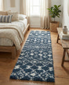 Berber Lattice Shag Collection Area Rug - Atlas (Navy Blue) Runner Navy Blue  lifestyle 51