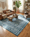 Geneva Terrace Collection Area Rug -  Nyon Rectangle Blue  lifestyle 15