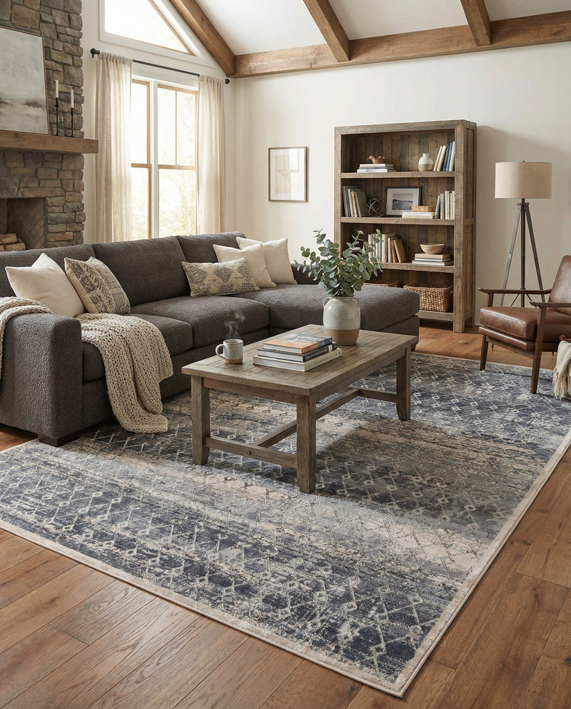 Aegean Elegance Collection Area Rug -  Santorini Rectangle Gray  lifestyle 12