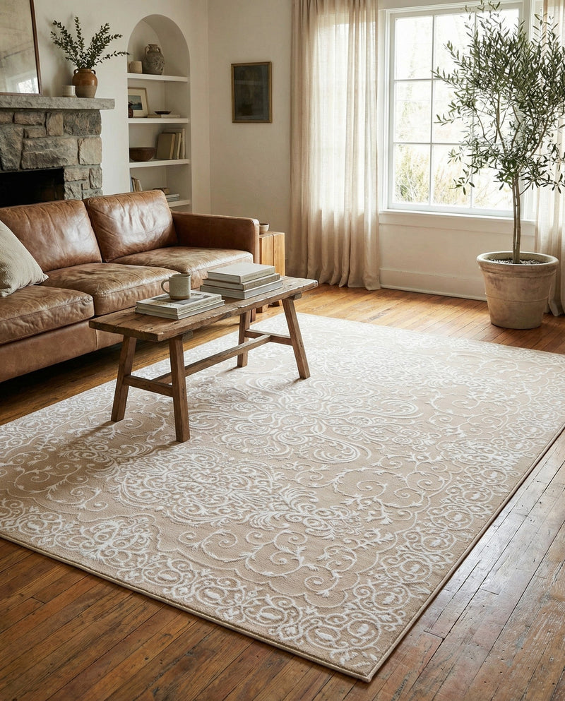 Andes Summit Collection Area Rug -  Lanín Rectangle Beige  lifestyle 15