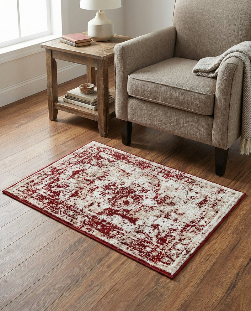 Riviera Elegance Collection Area Rug -  Menton (Burgundy) Rectangle Burgundy  lifestyle 26