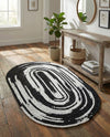 Woven Udaipur Collection Area Rug - Jaipur Oval Black and White  lifestyle 53