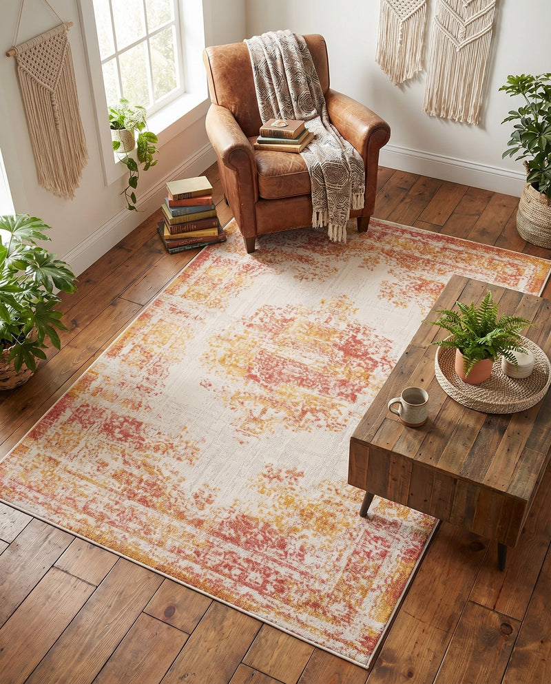 Geneva Terrace Collection Area Rug -  Vevey Rectangle Ivory  lifestyle 33
