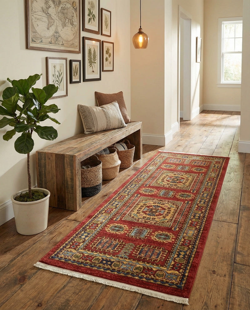 Persian Elegance Collection Area Rug -  Zanjan Runner Red  lifestyle 34