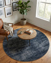 Sahara Essence Collection Area Rug - Oasis (Black) Round Black  lifestyle 66