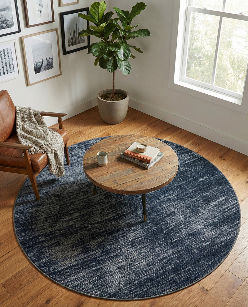 Sahara Essence Collection Area Rug - Oasis (Black) Round Black  lifestyle 66