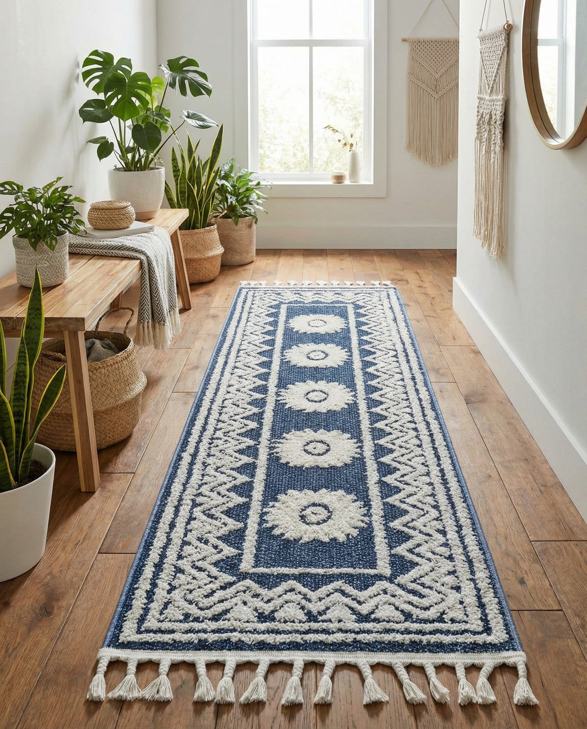 Sahara Chic Collection Area Rug -  Tangier Runner Blue  lifestyle 129