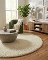 Plush Oasis Collection Area Rug - Serenity (Pure Ivory) Round Pure Ivory  lifestyle 83