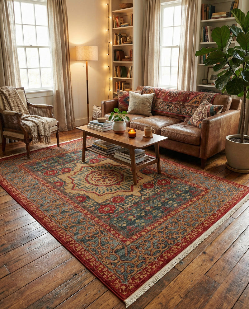 Ottoman Elegance Collection Area Rug -  Cappadocia Rectangle Navy Blue  lifestyle 48