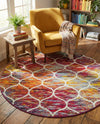 Trellis Mosaic Collection Area Rug -  Pergolatown (Multi) Round Multi  lifestyle 49