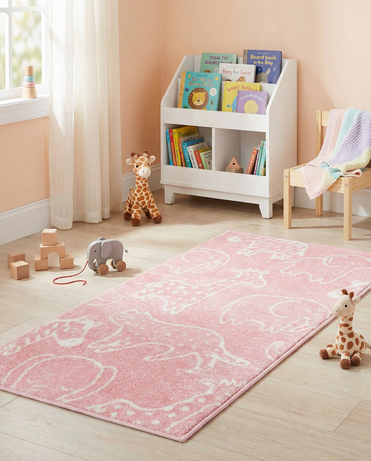 Wonder Tykes Collection Area Rug -  Spectrum Runner Pink  lifestyle 150