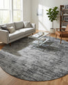 Sahara Essence Collection Area Rug - Oasis (Black) Round Black  lifestyle 71