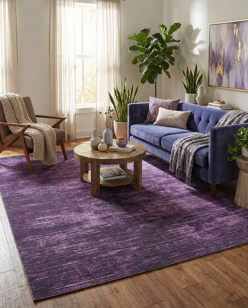 Sahara Essence Collection Area Rug - Oasis (Purple) Rectangle Purple  lifestyle 9