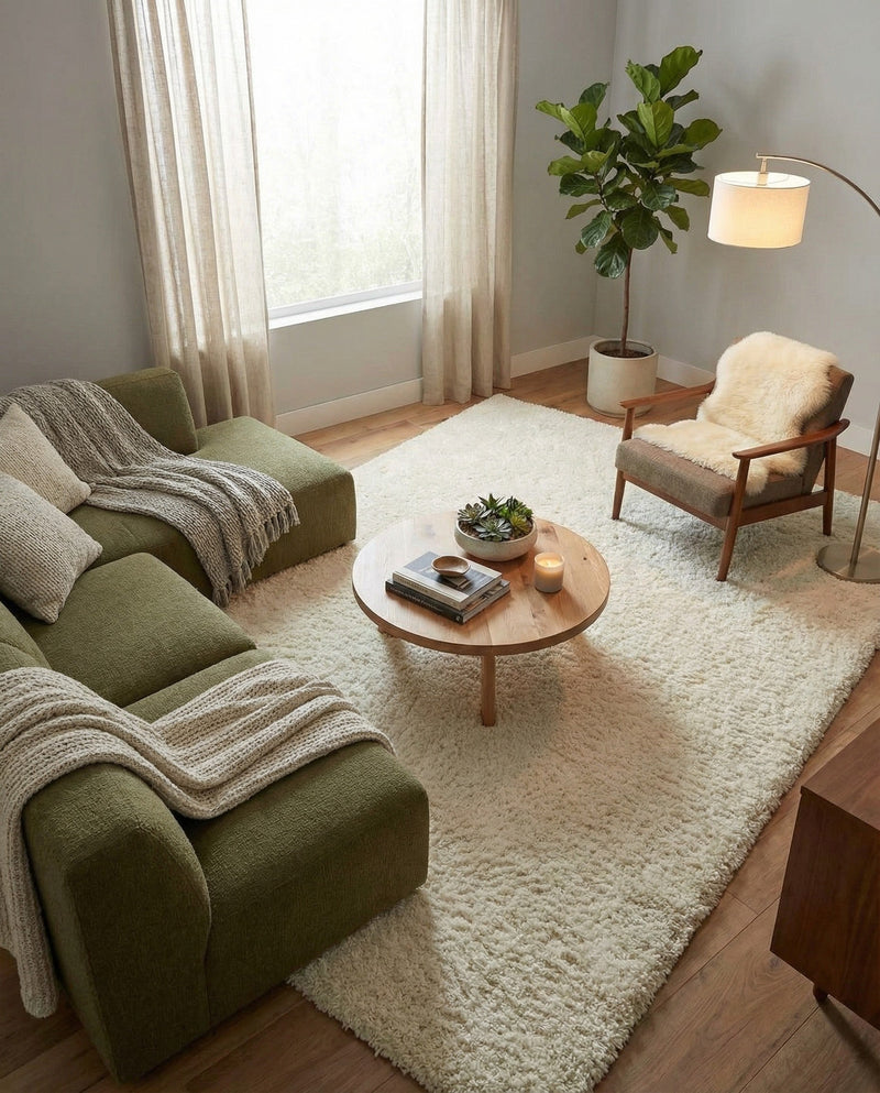 Plush Oasis Collection Area Rug - Serenity (Pure Ivory) Rectangle Pure Ivory  lifestyle 30