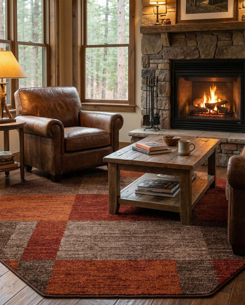 Autumn Meadow Collection Area Rug -  Sycamoreside (Multi) Octagon Multi  lifestyle 75