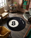 Shepherd's Glen Wool Collection Area Rug - Peninsula Round Black and White  lifestyle 8