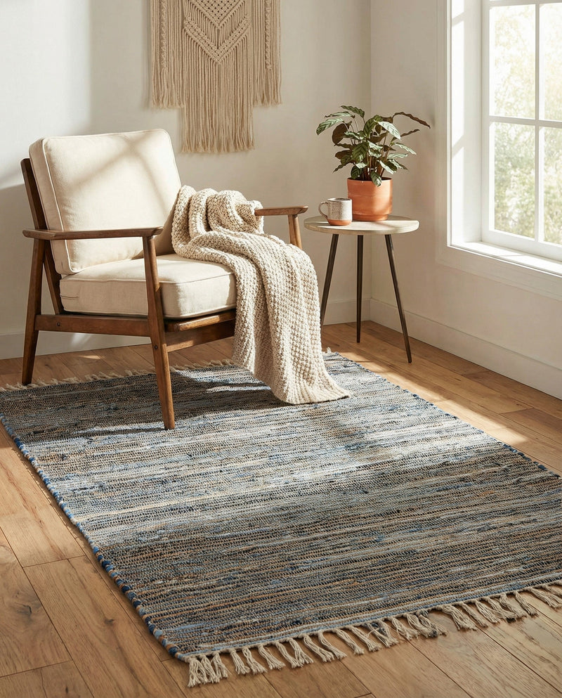 Osian Looms Collection Area Rug - Capri Rectangle Blue  lifestyle 18