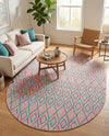 Urban Oasis Rugs Collection Area Rug -  Boulevard (Pink and Aqua) Oval Pink and Aqua  lifestyle 50