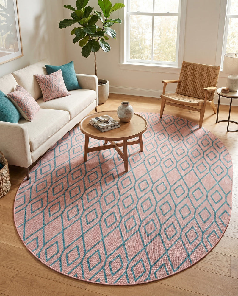 Urban Oasis Rugs Collection Area Rug -  Boulevard (Pink and Aqua) Oval Pink and Aqua  lifestyle 50